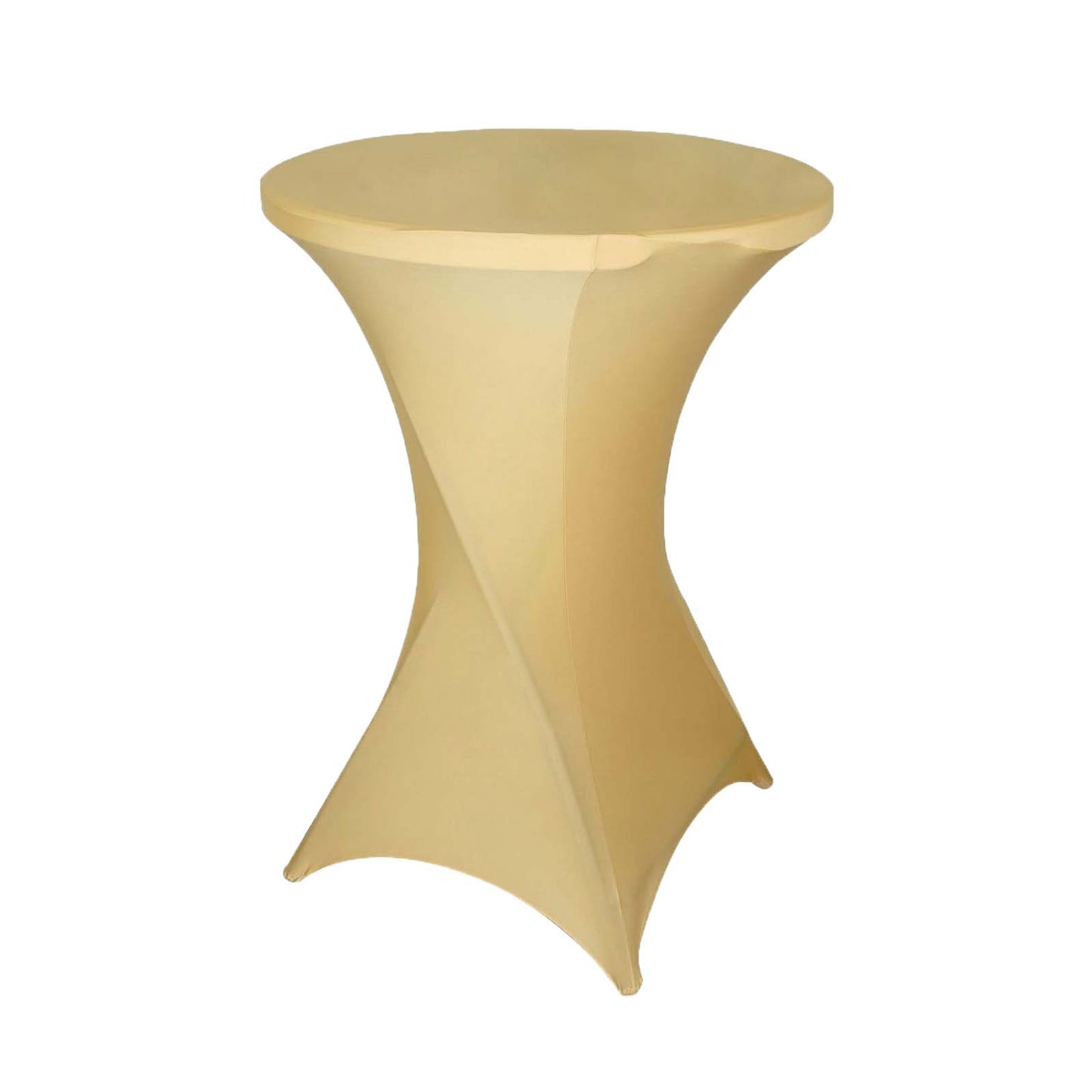 Spandex 30" Round Cocktail Table Cover Champagne - Easy to Maintain Stretch Fitted Highboy Tablecloth - NestOCart