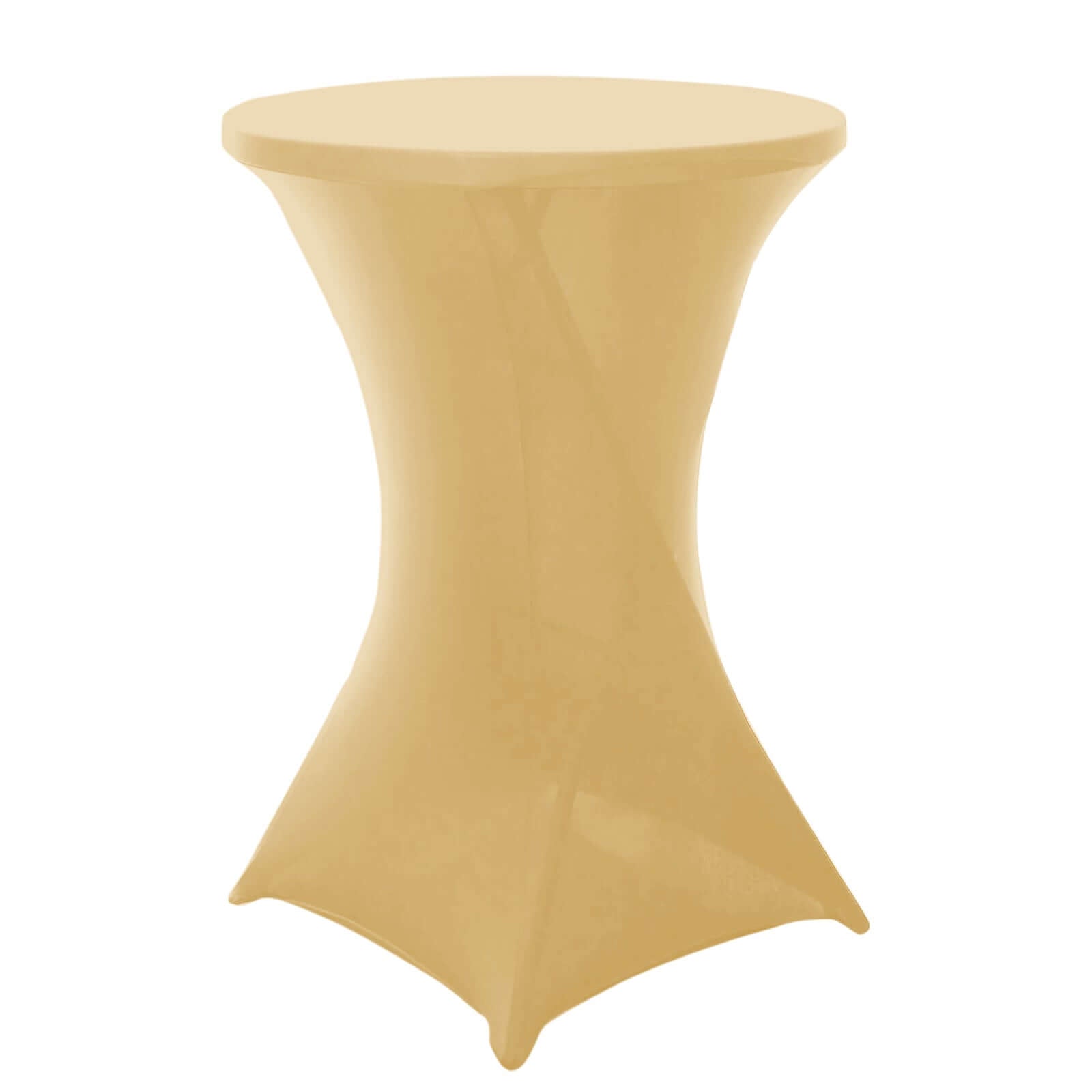Spandex 30" Round Cocktail Table Cover Champagne - Easy to Maintain Stretch Fitted Highboy Tablecloth - NestOCart