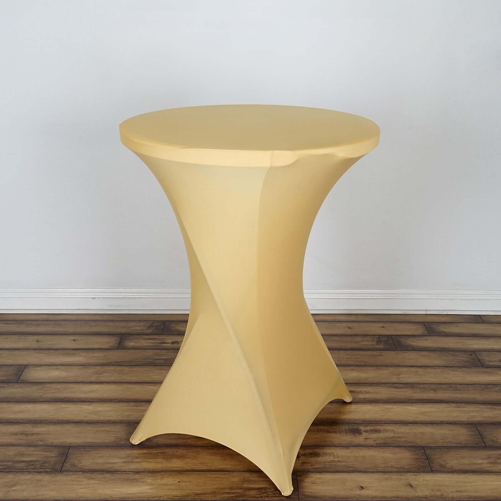 Spandex 30" Round Cocktail Table Cover Champagne - Easy to Maintain Stretch Fitted Highboy Tablecloth - NestOCart