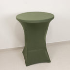Spandex 30" Round Cocktail Table Cover Dusty Sage Green - Easy to Maintain Stretch Fitted Highboy Tablecloth - Bell Racket Store