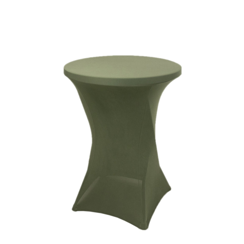 Spandex 30" Round Cocktail Table Cover Dusty Sage Green - Easy to Maintain Stretch Fitted Highboy Tablecloth - Bell Racket Store