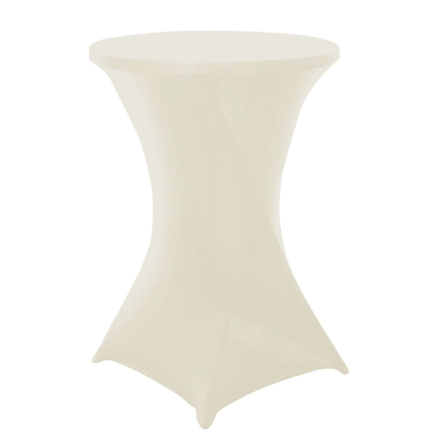 Spandex 30" Round Cocktail Table Cover Ivory - Easy to Maintain Stretch Fitted Highboy Tablecloth - NestOCart
