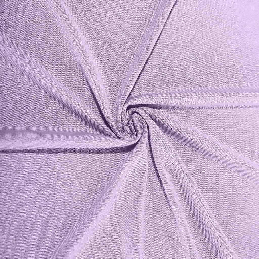 Spandex 30" Round Cocktail Table Cover Lavender Lilac - Easy to Maintain Stretch Fitted Highboy Tablecloth - Bell Racket Store