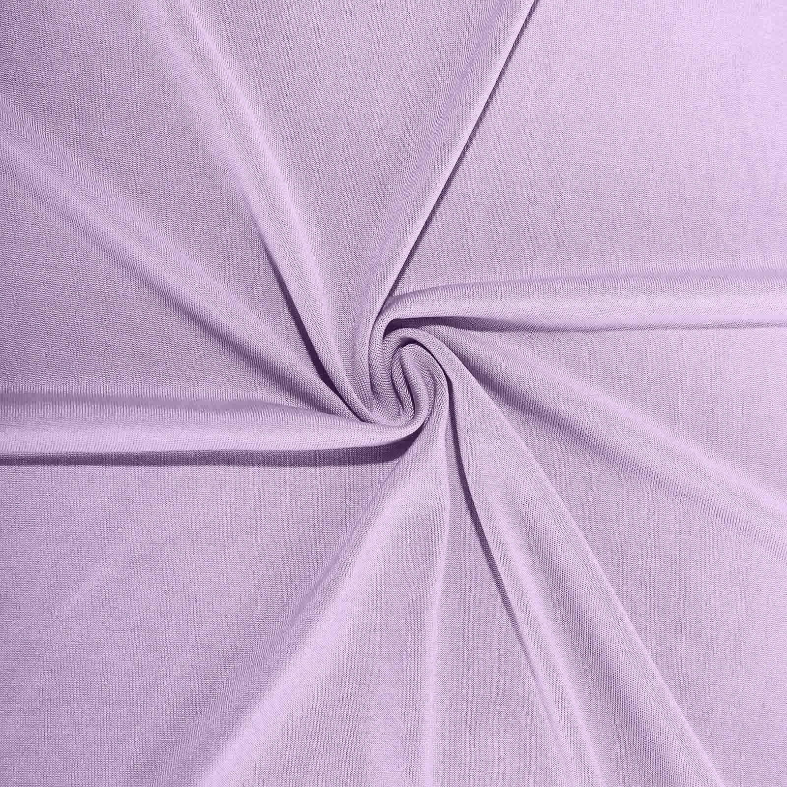 Spandex 30" Round Cocktail Table Cover Lavender Lilac - Easy to Maintain Stretch Fitted Highboy Tablecloth - Bell Racket Store