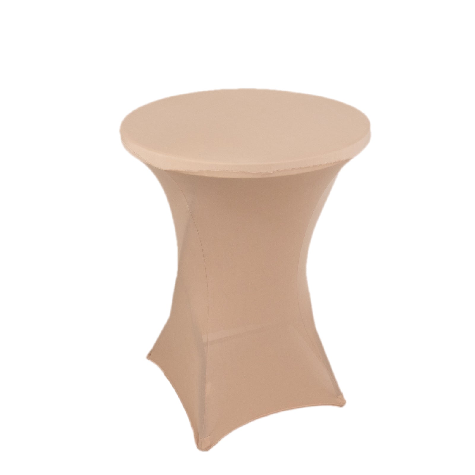 Spandex 30" Round Cocktail Table Cover Nude - Easy to Maintain Stretch Fitted Highboy Tablecloth - Bell Racket Store
