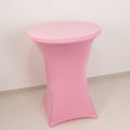 Spandex 30" Round Cocktail Table Cover Pink - Easy to Maintain Stretch Fitted Highboy Tablecloth - Bell Racket Store