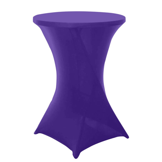 Spandex 30" Round Cocktail Table Cover Purple - Easy to Maintain Stretch Fitted Highboy Tablecloth - NestOCart