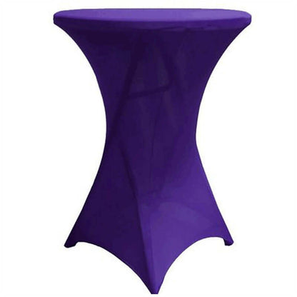 Spandex 30" Round Cocktail Table Cover Purple - Easy to Maintain Stretch Fitted Highboy Tablecloth - NestOCart