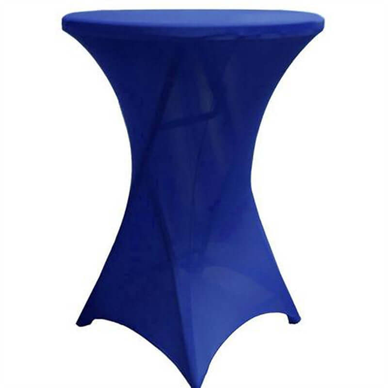 Spandex 30" Round Cocktail Table Cover Royal Blue - Easy to Maintain Stretch Fitted Highboy Tablecloth - NestOCart