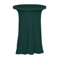 Spandex 30" Round Cocktail Table Cover Skirt Hunter Emerald Green With Natural Wavy Drapes - Bell Racket Store