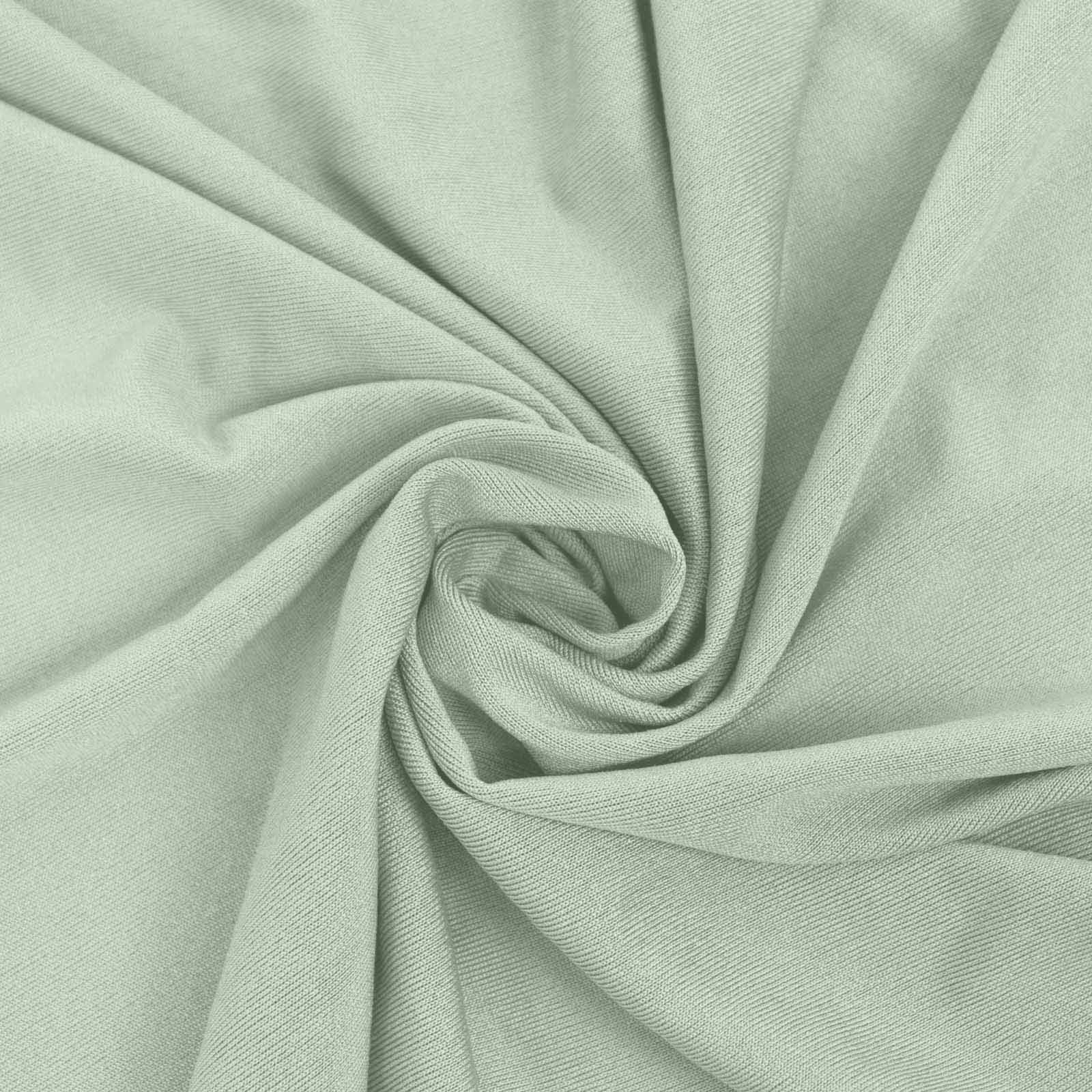 Spandex 30" Round Cocktail Table Cover Skirt Sage Green With Natural Wavy Drapes - Bell Racket Store