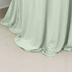 Spandex 30" Round Cocktail Table Cover Skirt Sage Green With Natural Wavy Drapes - Bell Racket Store