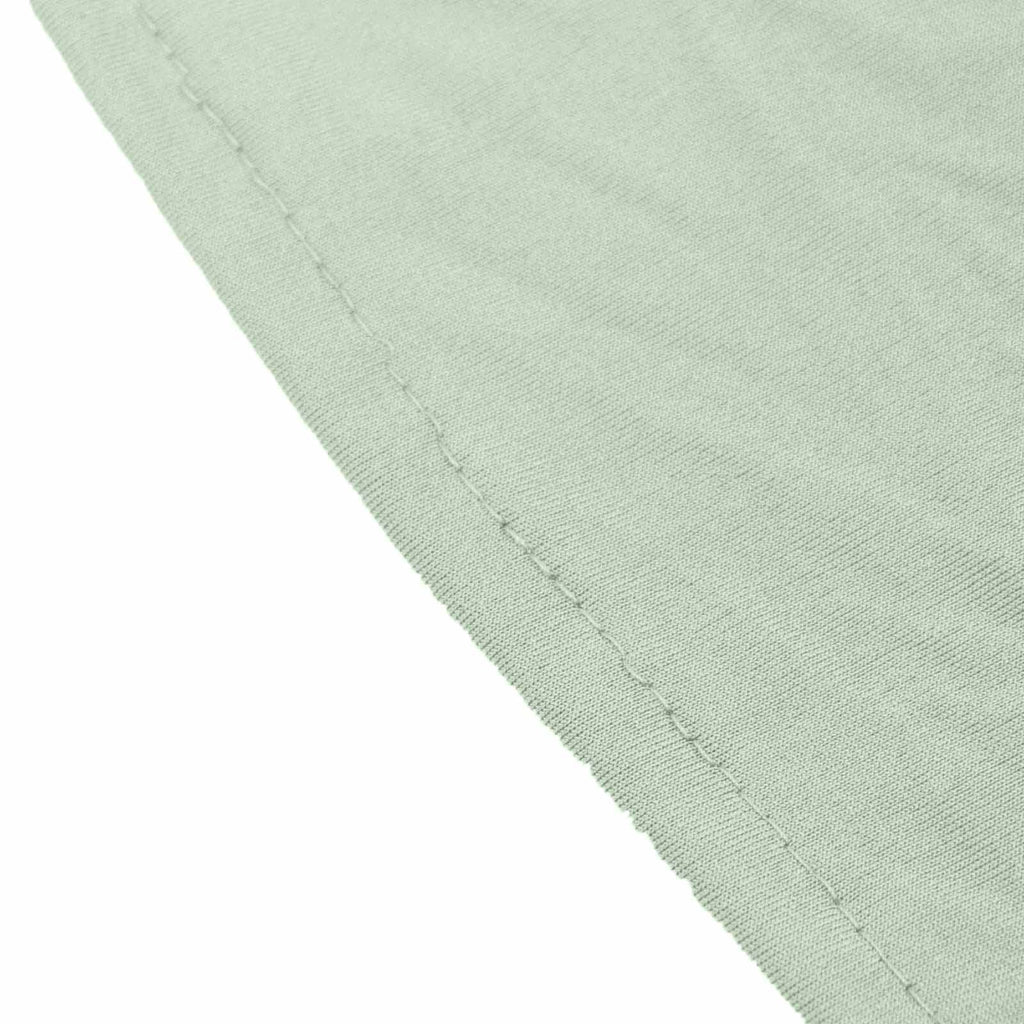 Spandex 30" Round Cocktail Table Cover Skirt Sage Green With Natural Wavy Drapes - Bell Racket Store