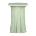 Spandex 30" Round Cocktail Table Cover Skirt Sage Green With Natural Wavy Drapes - Bell Racket Store