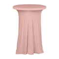 Spandex 30" Round Cocktail Table Cover Skirt Dusty Rose With Natural Wavy Drapes