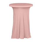 Spandex 30" Round Cocktail Table Cover Skirt Dusty Rose With Natural Wavy Drapes