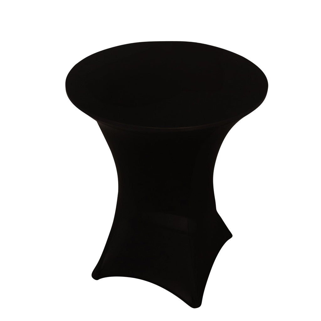 Spandex 36" Round Cocktail Table Cover Black - Easy to Maintain Stretch Fitted Highboy Tablecloth - Bell Racket Store