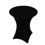 Spandex 36" Round Cocktail Table Cover Black - Easy to Maintain Stretch Fitted Highboy Tablecloth - Bell Racket Store