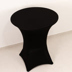 Spandex 36" Round Cocktail Table Cover Black - Easy to Maintain Stretch Fitted Highboy Tablecloth - Bell Racket Store