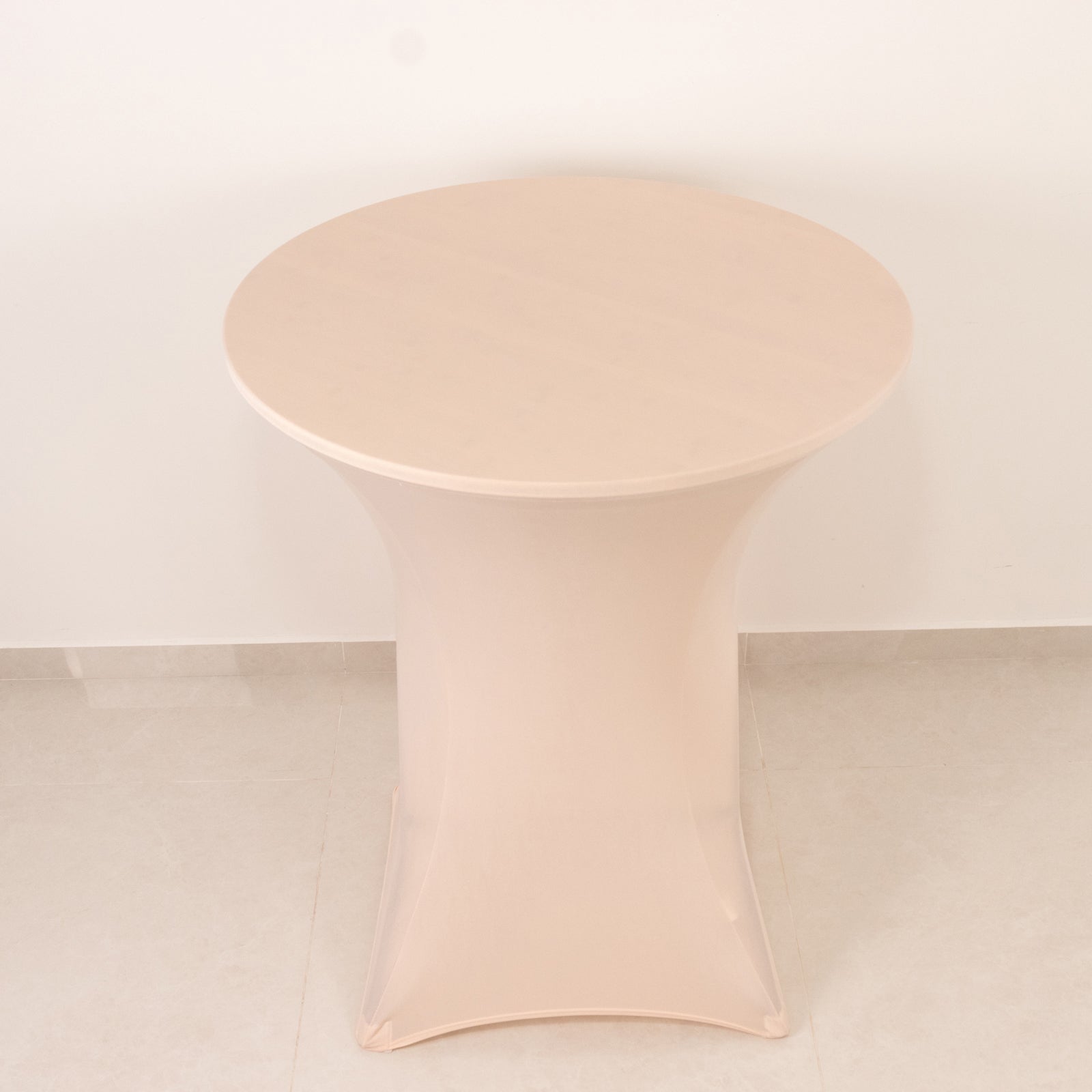 Spandex 36" Round Cocktail Table Cover Blush - Easy to Maintain Stretch Fitted Highboy Tablecloth - Bell Racket Store