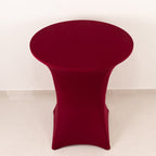 Spandex 36" Round Cocktail Table Cover Burgundy - Easy to Maintain Stretch Fitted Highboy Tablecloth - Bell Racket Store