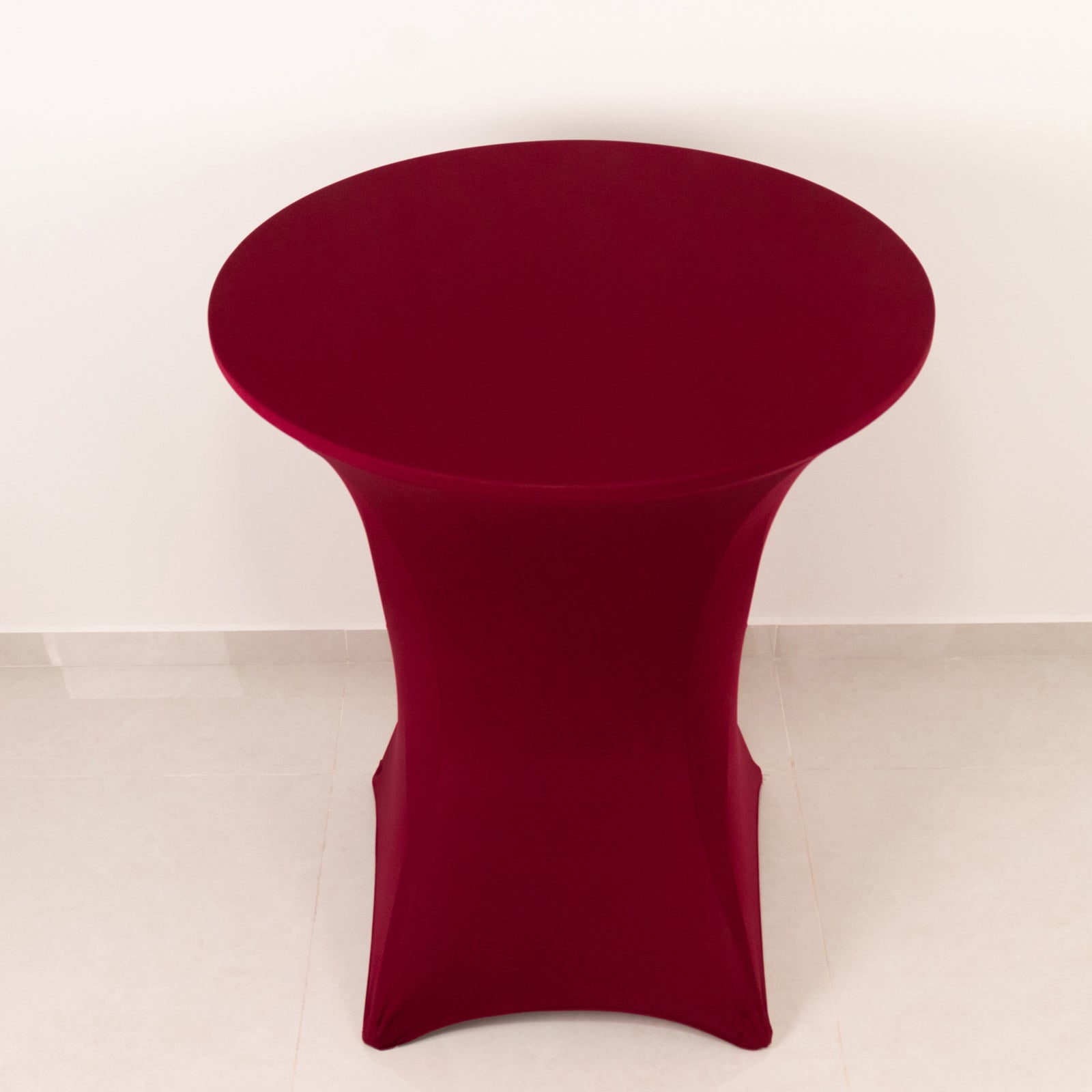 Spandex 36" Round Cocktail Table Cover Burgundy - Easy to Maintain Stretch Fitted Highboy Tablecloth - Bell Racket Store