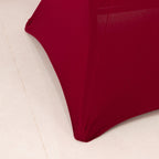 Spandex 36" Round Cocktail Table Cover Burgundy - Easy to Maintain Stretch Fitted Highboy Tablecloth - Bell Racket Store