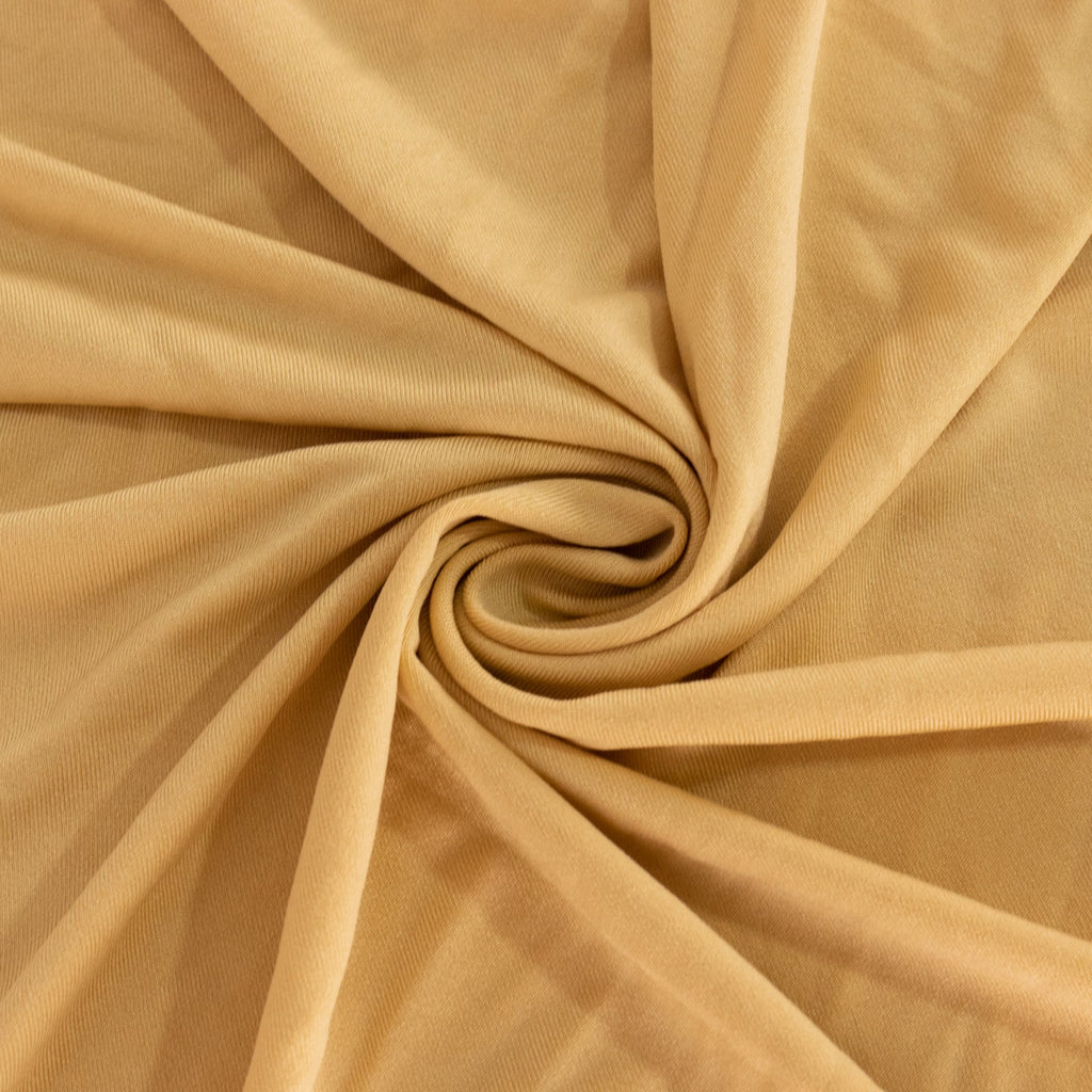 Spandex 36" Round Cocktail Table Cover Champagne - Easy to Maintain Stretch Fitted Highboy Tablecloth - Bell Racket Store