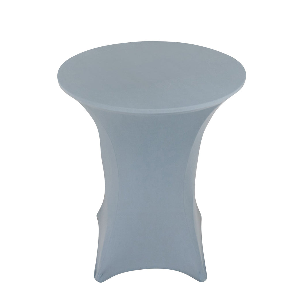 Spandex 36" Round Cocktail Table Cover Dusty Blue - Easy to Maintain Stretch Fitted Highboy Tablecloth - Bell Racket Store