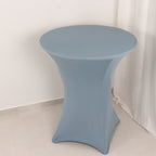 Spandex 36" Round Cocktail Table Cover Dusty Blue - Easy to Maintain Stretch Fitted Highboy Tablecloth - Bell Racket Store