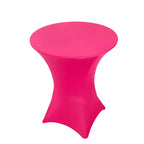 Spandex 36" Round Cocktail Table Cover Fuchsia - Easy to Maintain Stretch Fitted Highboy Tablecloth - Bell Racket Store