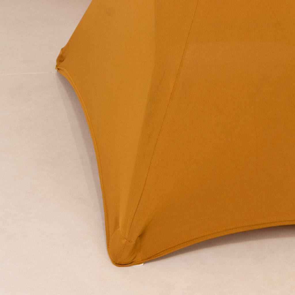 Spandex 36" Round Cocktail Table Cover Gold - Easy to Maintain Stretch Fitted Highboy Tablecloth for Events - Bell Racket Store