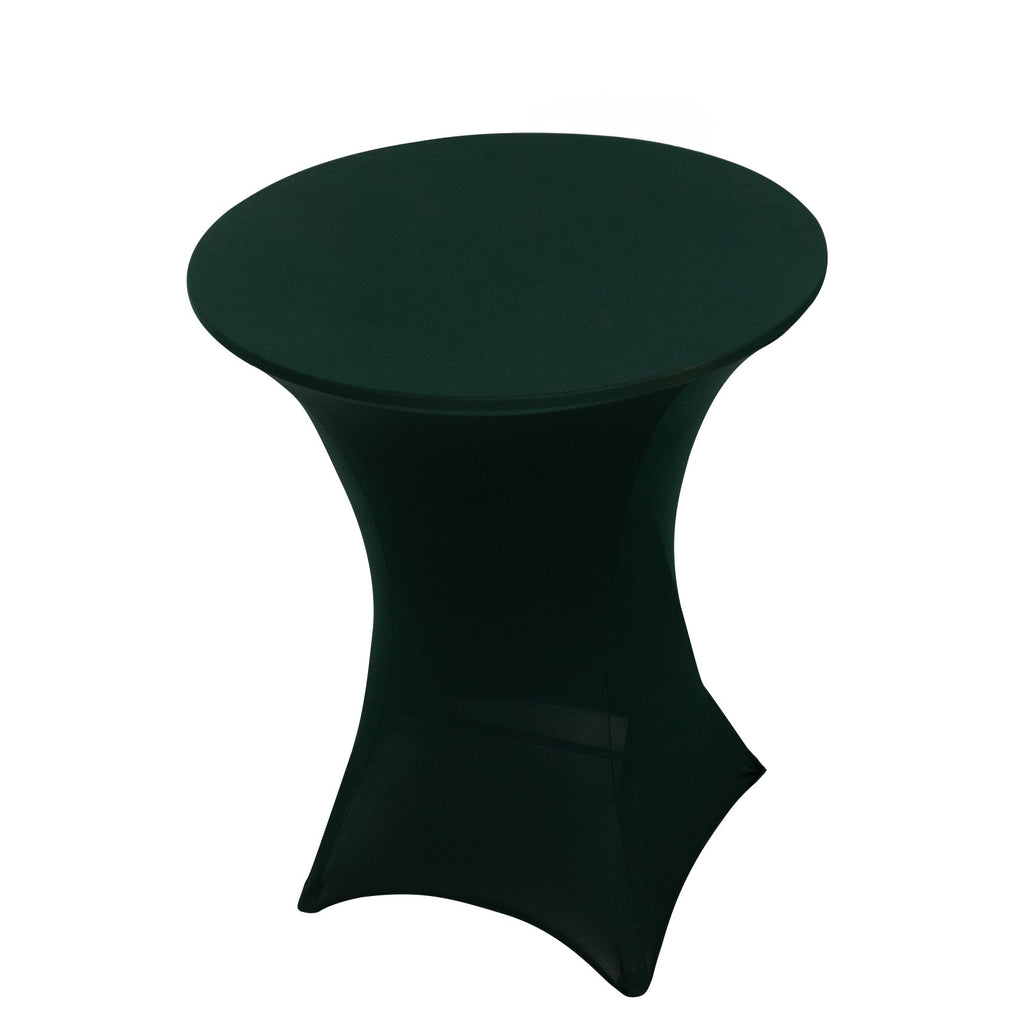 Spandex 36" Round Cocktail Table Cover Hunter Emerald Green - Easy to Maintain Stretch Fitted Highboy Tablecloth - Bell Racket Store