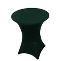 Spandex 36" Round Cocktail Table Cover Hunter Emerald Green - Easy to Maintain Stretch Fitted Highboy Tablecloth - Bell Racket Store