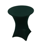 Spandex 36" Round Cocktail Table Cover Hunter Emerald Green - Easy to Maintain Stretch Fitted Highboy Tablecloth - Bell Racket Store
