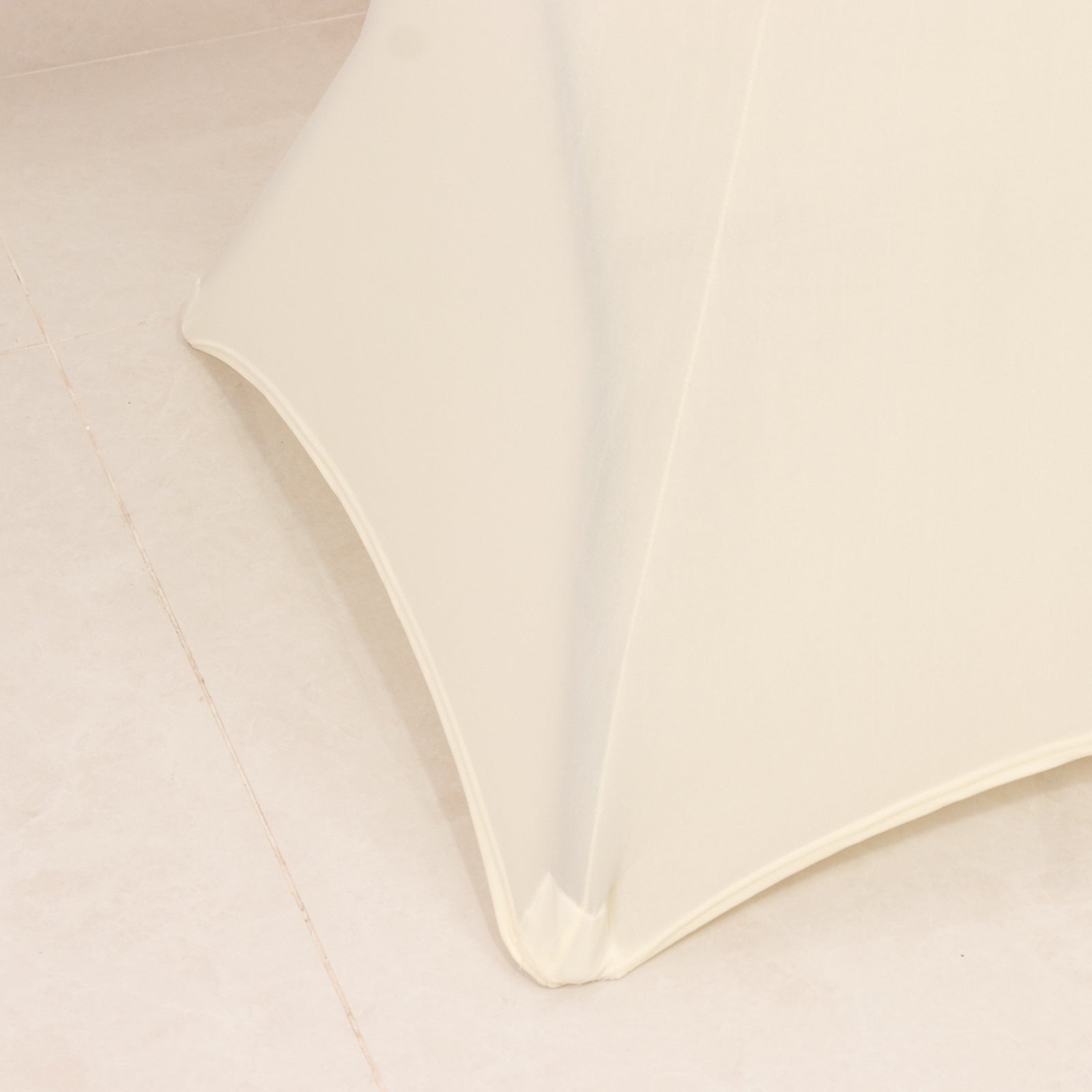 Spandex 36" Round Cocktail Table Cover Ivory - Easy to Maintain Stretch Fitted Highboy Tablecloth - Bell Racket Store