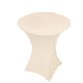Spandex 36" Round Cocktail Table Cover Ivory - Easy to Maintain Stretch Fitted Highboy Tablecloth - Bell Racket Store