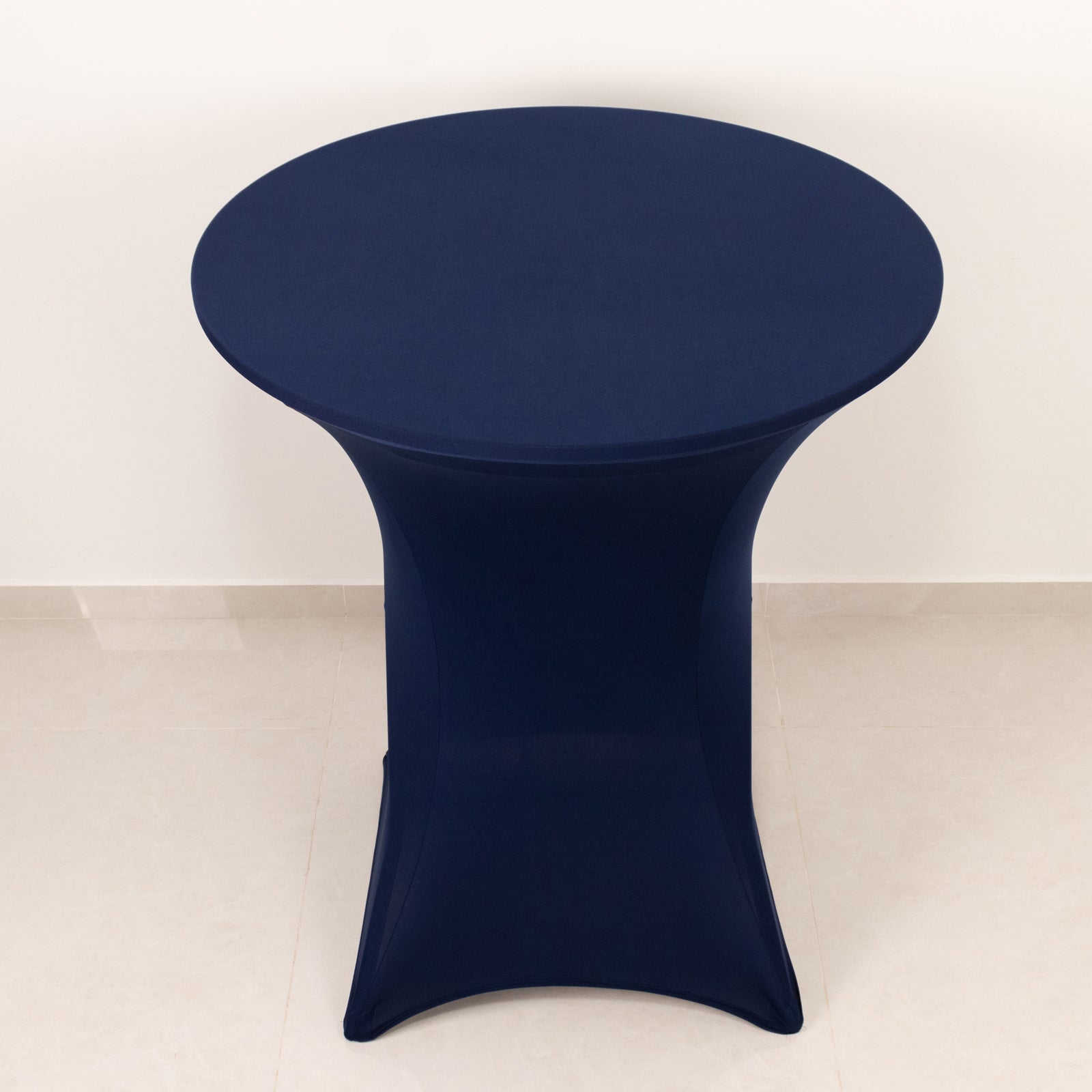 Spandex 36" Round Cocktail Table Cover Navy Blue - Easy to Maintain Stretch Fitted Highboy Tablecloth - Bell Racket Store