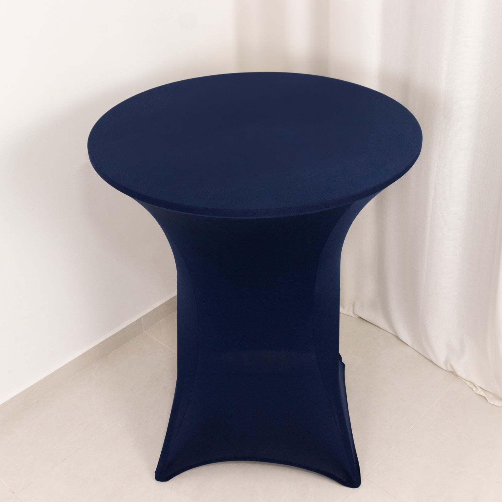 Spandex 36" Round Cocktail Table Cover Navy Blue - Easy to Maintain Stretch Fitted Highboy Tablecloth - Bell Racket Store