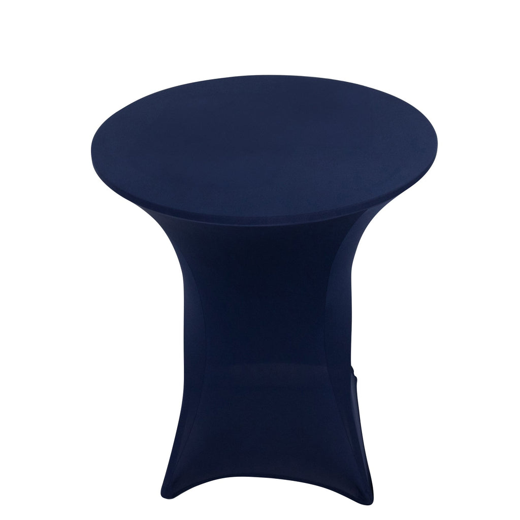 Spandex 36" Round Cocktail Table Cover Navy Blue - Easy to Maintain Stretch Fitted Highboy Tablecloth - Bell Racket Store