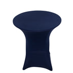 Spandex 36" Round Cocktail Table Cover Navy Blue - Easy to Maintain Stretch Fitted Highboy Tablecloth - Bell Racket Store