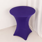 Spandex 36" Round Cocktail Table Cover Purple - Easy to Maintain Stretch Fitted Highboy Tablecloth - Bell Racket Store