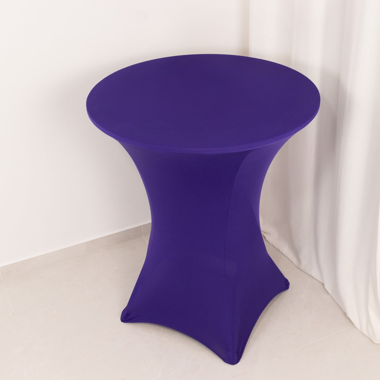 Spandex 36" Round Cocktail Table Cover Purple - Easy to Maintain Stretch Fitted Highboy Tablecloth - Bell Racket Store