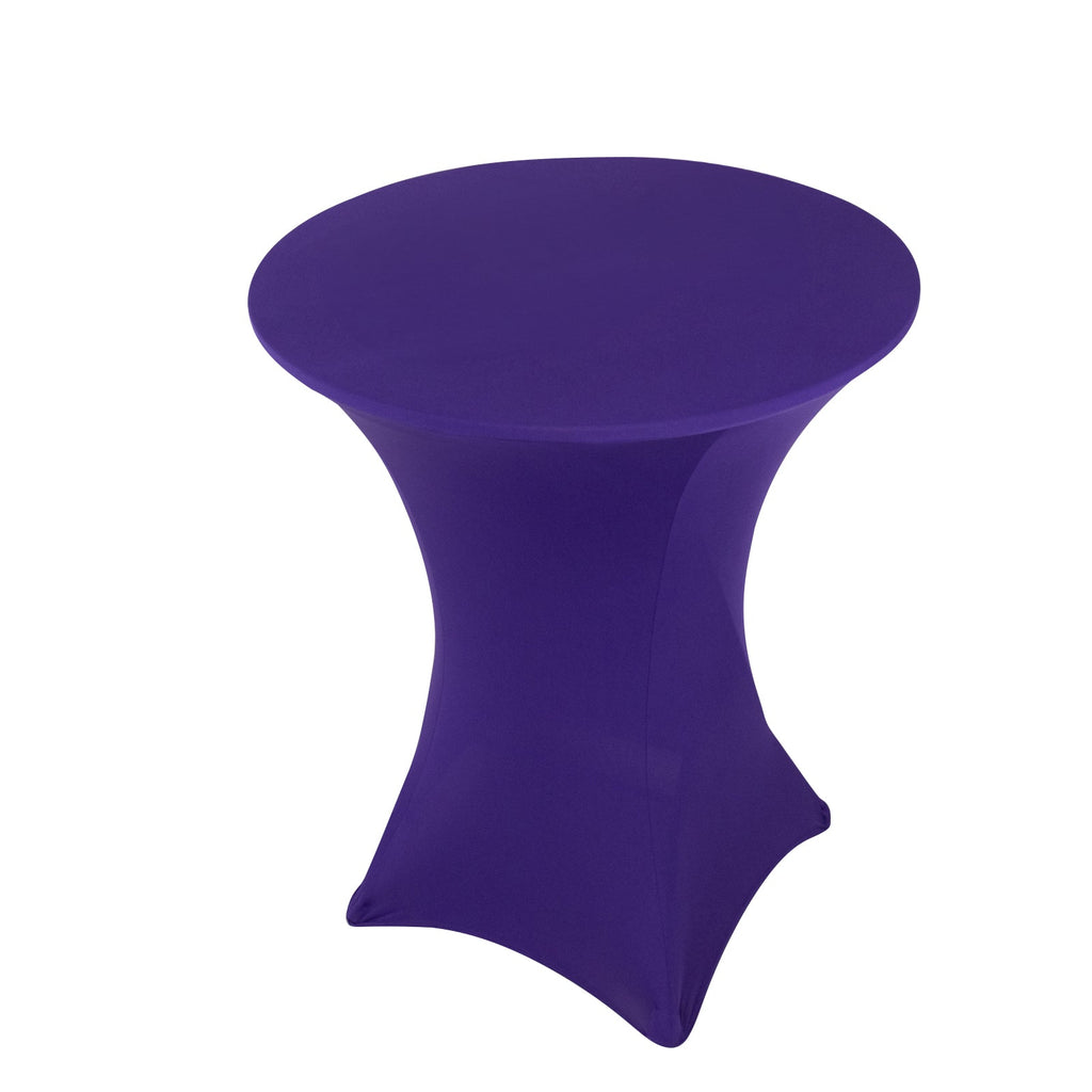 Spandex 36" Round Cocktail Table Cover Purple - Easy to Maintain Stretch Fitted Highboy Tablecloth - Bell Racket Store