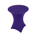 Spandex 36" Round Cocktail Table Cover Purple - Easy to Maintain Stretch Fitted Highboy Tablecloth - Bell Racket Store