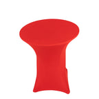 Spandex 36" Round Cocktail Table Cover Red - Easy to Maintain Stretch Fitted Highboy Tablecloth - Bell Racket Store
