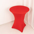 Spandex 36" Round Cocktail Table Cover Red - Easy to Maintain Stretch Fitted Highboy Tablecloth - Bell Racket Store