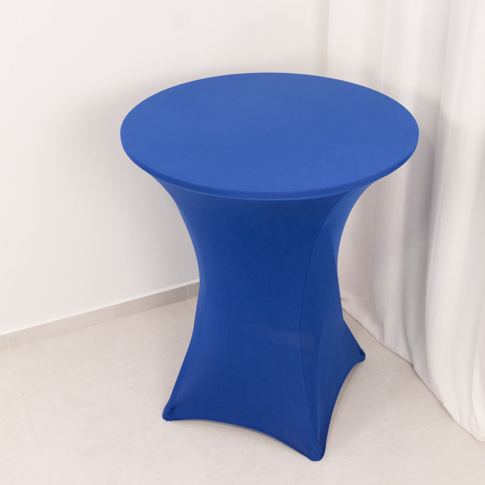 Spandex 36" Round Cocktail Table Cover Royal Blue - Easy to Maintain Stretch Fitted Highboy Tablecloth - Bell Racket Store