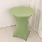Spandex 36" Round Cocktail Table Cover Sage Green - Easy to Maintain Stretch Fitted Highboy Tablecloth - Bell Racket Store