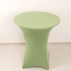 Spandex 36" Round Cocktail Table Cover Sage Green - Easy to Maintain Stretch Fitted Highboy Tablecloth - Bell Racket Store